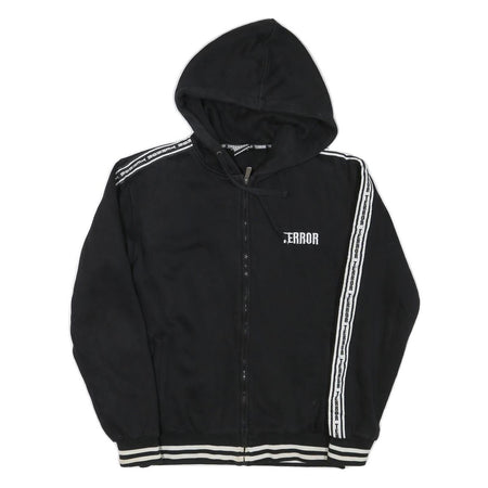 TERROR Mens Black Zip Hoodie S Skull Graphic Death Cant Stop Us