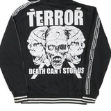 TERROR Mens Black Zip Hoodie S Skull Graphic Death Cant Stop Us