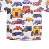 CUSTOM SHIRTS BY CAROL Mens White Cotton Short Sleeve Patterned Shirt M Vintage