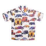 CUSTOM SHIRTS BY CAROL Mens White Cotton Short Sleeve Patterned Shirt M Vintage