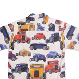 CUSTOM SHIRTS BY CAROL Mens White Cotton Short Sleeve Patterned Shirt M Vintage