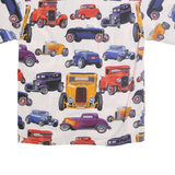 CUSTOM SHIRTS BY CAROL Mens White Cotton Short Sleeve Patterned Shirt M Vintage