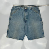 Wrangler Double Knee Denim Shorts - 34W 10L Light Wash Denim