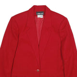 SAG HARBOR Womens Red Wool Blazer Jacket UK 18 Classic Tailored Button Closure