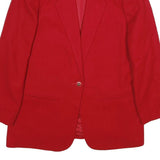 SAG HARBOR Womens Red Wool Blazer Jacket UK 18 Classic Tailored Button Closure