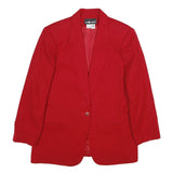 SAG HARBOR Womens Red Wool Blazer Jacket UK 18 Classic Tailored Button Closure