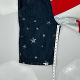 American Flag Qruel Graphic Denim Shorts - 40W 13L Blue Cotton