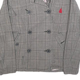 NEIGHBORHOOD Womens Grey Button Double Breasted Cotton Blend Jacket UK 14
