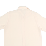 CANDA Womens Cream Basic Shirt Short Sleeve Point Collar Plain M Button Casual