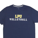 RUSSELL ATHLETIC Mens Navy Blue L Cotton Blend Short Sleeve Crew Neck Volleyball