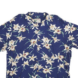 PARADISE FOUND Mens Blue Floral Shirt XL Cotton Blend Summer Casual