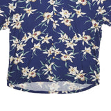 PARADISE FOUND Mens Blue Floral Shirt XL Cotton Blend Summer Casual