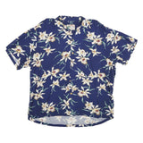 PARADISE FOUND Mens Blue Floral Shirt XL Cotton Blend Summer Casual