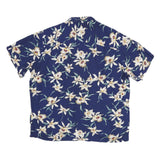 PARADISE FOUND Mens Blue Floral Shirt XL Cotton Blend Summer Casual