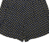 Womens Black Yellow & White Patterned Casual Shorts XL W30 Lightweight