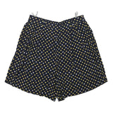 Womens Black Yellow & White Patterned Casual Shorts XL W30 Lightweight