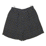 Womens Black Yellow & White Patterned Casual Shorts XL W30 Lightweight