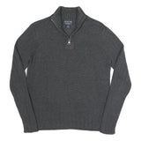 RALPH LAUREN POLO JEANS COMPANY Mens Grey Plain Cotton Jumper Pullover Cable