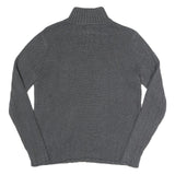 RALPH LAUREN POLO JEANS COMPANY Mens Grey Plain Cotton Jumper Pullover Cable