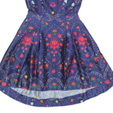 DERHY Womens Blue Floral Sleeveless Fit & Flare Woven Dress M Summer Smart