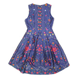 DERHY Womens Blue Floral Sleeveless Fit & Flare Woven Dress M Summer Smart