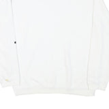 CHAMPION Mens White Crew Neck M Cotton Blend Pullover Sweatshirt Logo Sleeve