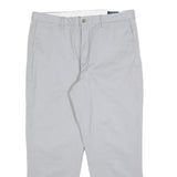 POLO RALPH LAUREN Mens Cotton Blend White Regular Straight Trousers W36 L28