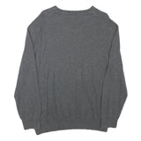 NAUTICA Mens Grey Cotton Blend Plain V-Neck Basic Knit Jumper L Casual Classic