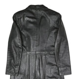 VERA PELLE Womens Black Faux Leather Coach Jacket M Woven Fabric Classic Fit