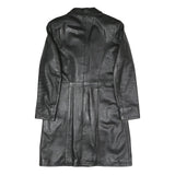 VERA PELLE Womens Black Faux Leather Coach Jacket M Woven Fabric Classic Fit