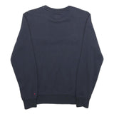 CHAMPION Mens Navy Blue Cotton Crew Neck Sweatshirt S Logo Embroidered
