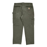 Carhartt Double Knee Cargo Pants - 38W 32L Green Cotton