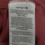 Carhartt Tall T-Shirt - 2XL Red Cotton Blend