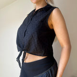 Ovs Blouse - Medium Black Cotton