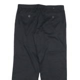 NAUTICA Mens Relaxed Black Cotton Blend Trousers W34 L27 Zip Closure