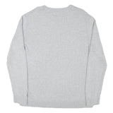 TOMMY HILFIGER Mens Grey Crew Neck Patterned Jumper Cotton Blend L Casual Wear