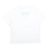 STELLA MCCARTNEY Womens White Graphic T-Shirt XS Short Sleeve Crew Neck Organic