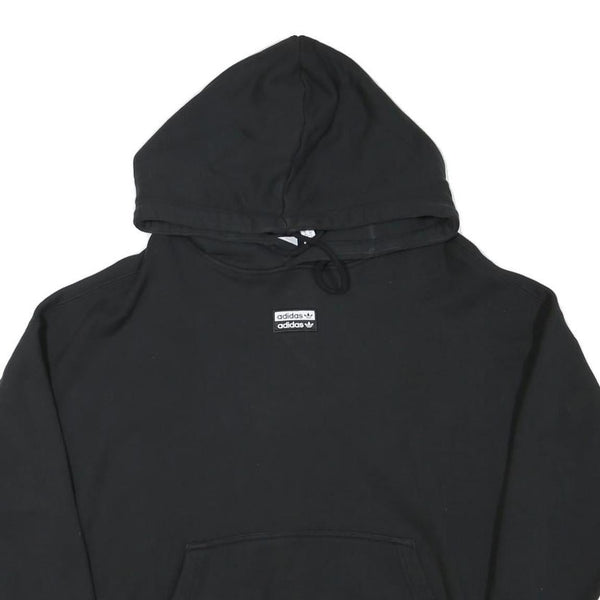 ADIDAS Womens Black Hoodie UK 10 Cotton Blend Casual Pullover Sweatshirt