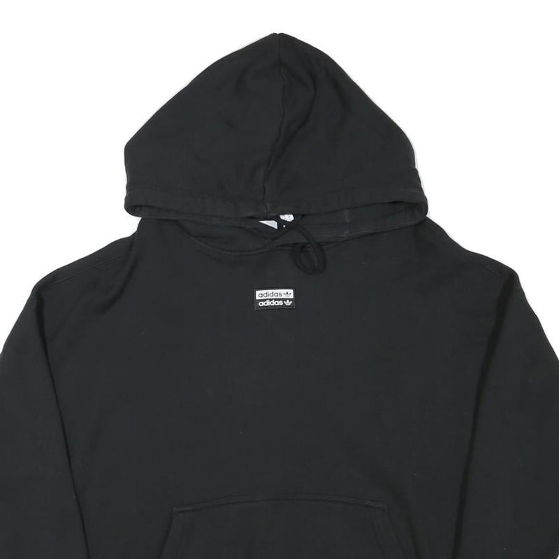 ADIDAS Womens Black Hoodie UK 10 Cotton Blend Casual Pullover Sweatshirt