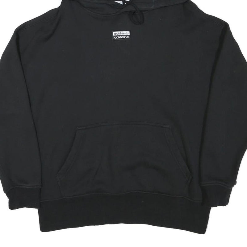 ADIDAS Womens Black Hoodie UK 10 Cotton Blend Casual Pullover Sweatshirt