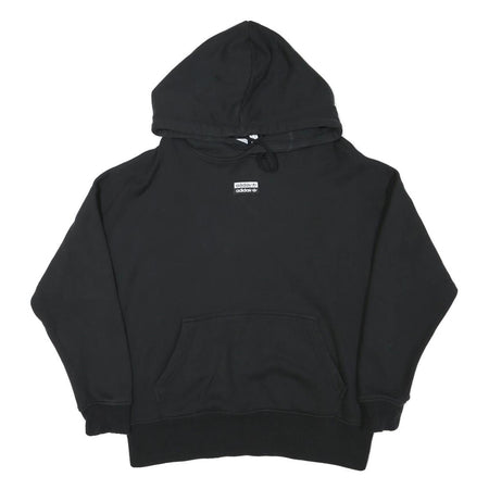 ADIDAS Womens Black Hoodie UK 10 Cotton Blend Casual Pullover Sweatshirt