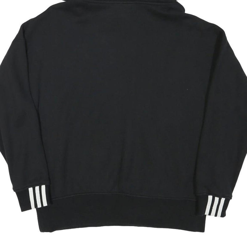 ADIDAS Womens Black Hoodie UK 10 Cotton Blend Casual Pullover Sweatshirt