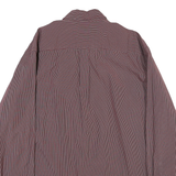 NAUTICA Mens Maroon & Navy Checked Cotton Blend Shirt L Button-Down Collar