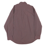 NAUTICA Mens Maroon & Navy Checked Cotton Blend Shirt L Button-Down Collar