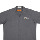 RED KAP Mens Grey Work Shirt XL Landscape Logo Cotton Blend Workwear