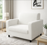 Anyseat 1-Seater Sofa Cover – Plain White Style Slipcover for Living Room Chair Protection