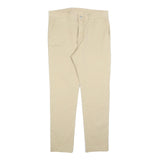 DIESEL Mens Cotton Blend Beige Slim Tapered Trousers W32 L30 Casual Zip Closure