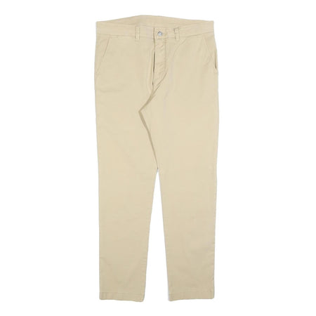 DIESEL Mens Cotton Blend Beige Slim Tapered Trousers W32 L30 Casual Zip Closure