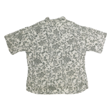 ARROW Mens Cream & Green Floral Pattern Short Sleeve Shirt XL Cotton Blend