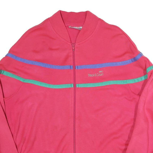 TRACK&COURT Womens Pink Cotton Blend Zip Jacket L Sport Casual Lightweight